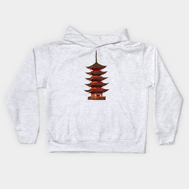 Image of a pagoda Kids Hoodie by aleksandrakrylova